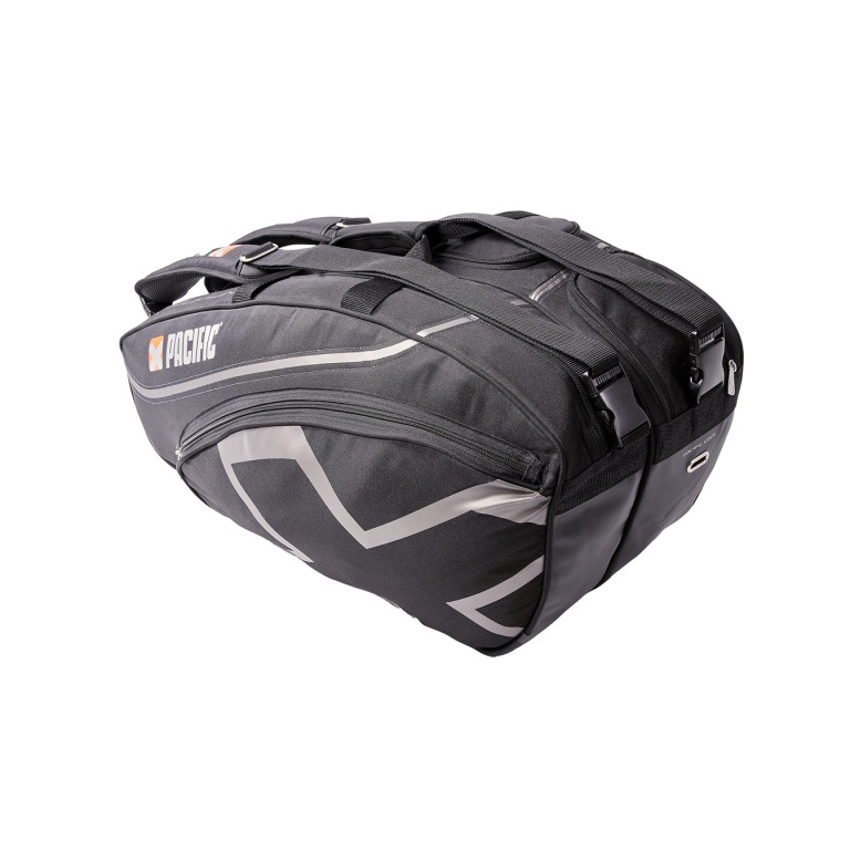 Pacific Tennis Racket Bag X Tour XL (Racket Bag, 2 Main Compartments, 1 Thermal Compartment) 2025 Black/Chrome 6-Pack